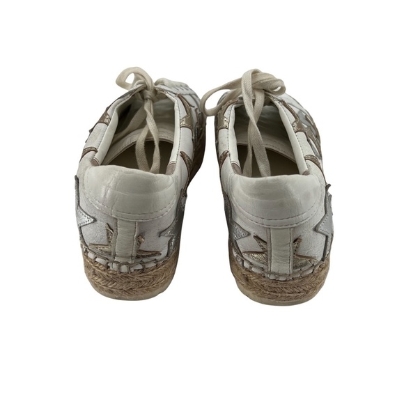 Marc Fisher White Gold Silver Star Platform Jute Sneakers Size 7 1/2 Women’s - Picture 10 of 10